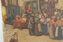 Ernst Crasser, Die Versteigerung, Oil on Board