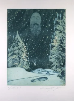 Ernst Fuchs, The Lost Trace, 1972, Radierung
