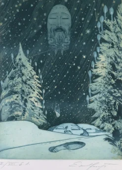 Ernst Fuchs, The Lost Trace, 1972, Radierung