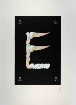 Erté, Buchstabe E, 1976, Lithographie