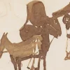 Espiga Pinto, Animalistic Composition, 1960er, Aquarell