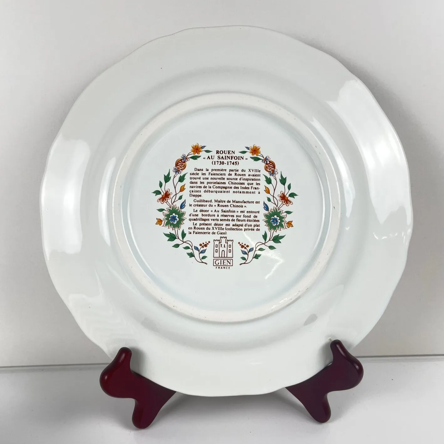 Essteller mit Rouen Esparse Muster von Gien, 1990, 8 . Set