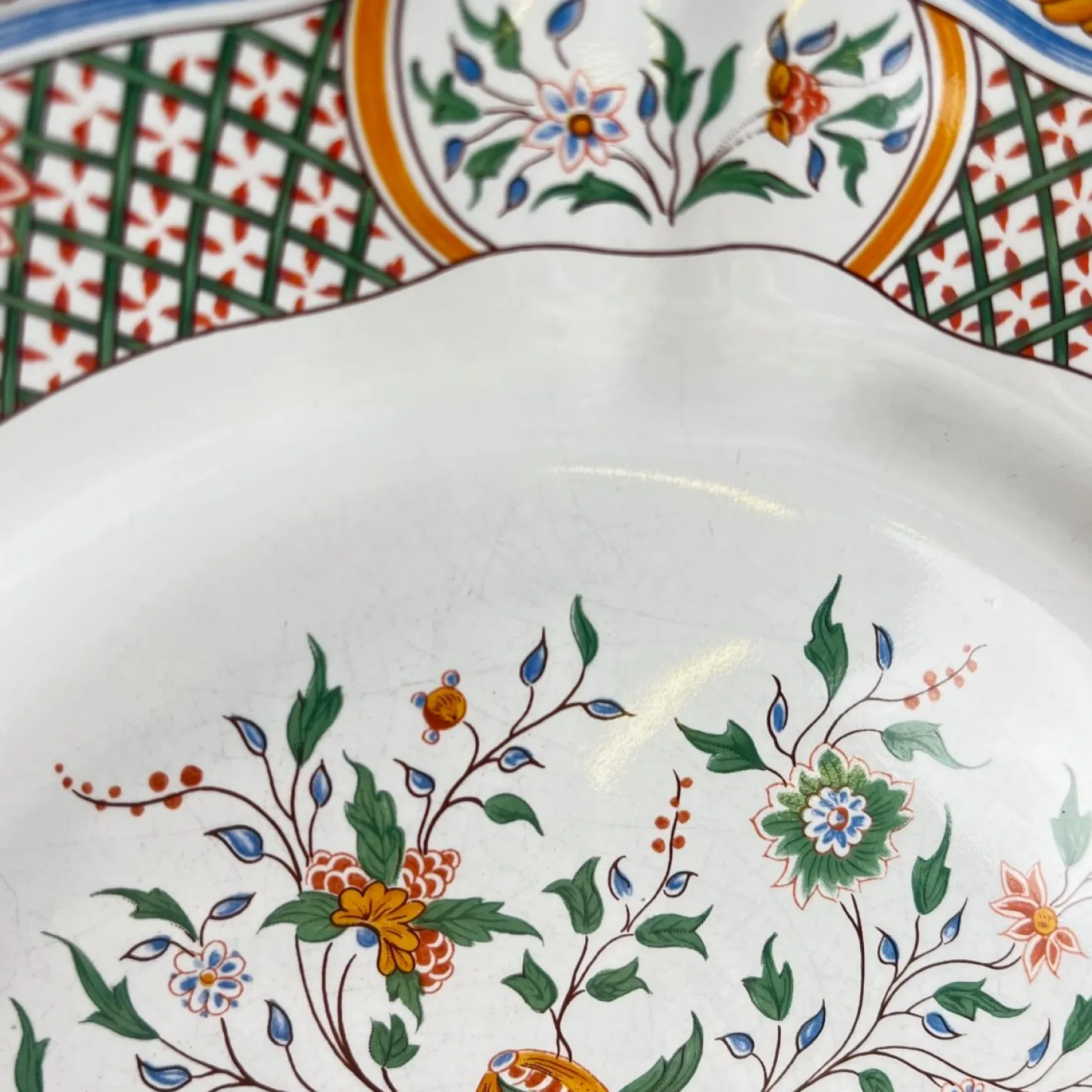 Essteller mit Rouen Esparse Muster von Gien, 1990, 8 . Set