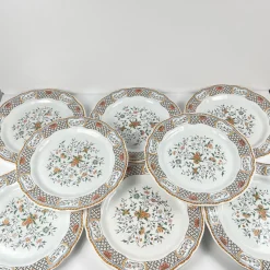 Essteller mit Rouen Esparse Muster von Gien, 1990, 8 . Set