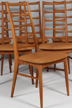 Esszimmerstühle aus Eiche & Leder von Niels Koefoed, Denmark, 1960er, 6er Set