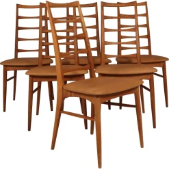 Esszimmerstühle aus Eiche & Leder von Niels Koefoed, Denmark, 1960er, 6er Set
