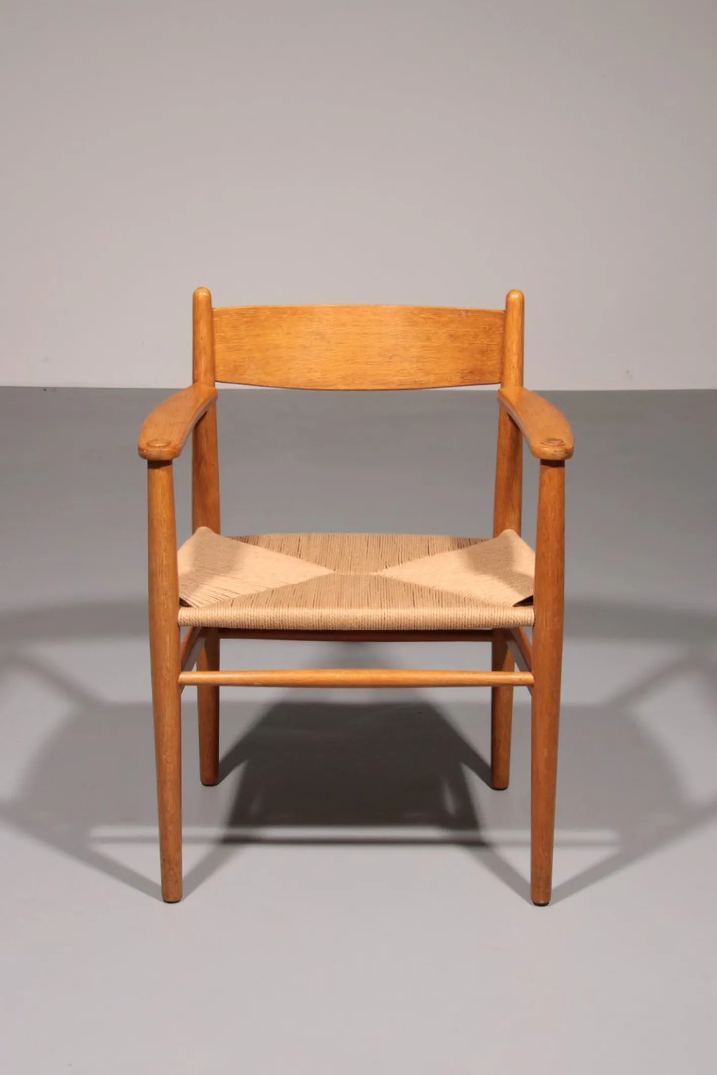 Esszimmerstühle aus Eiche mit Neuem Papierkordel von Hans J. Wegner für Carl Hansen, 1960, 6er Set