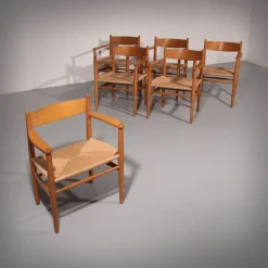 Esszimmerstühle aus Eiche mit Neuem Papierkordel von Hans J. Wegner für Carl Hansen, 1960, 6er Set