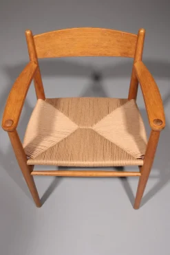 Esszimmerstühle aus Eiche mit Neuem Papierkordel von Hans J. Wegner für Carl Hansen, 1960, 6er Set