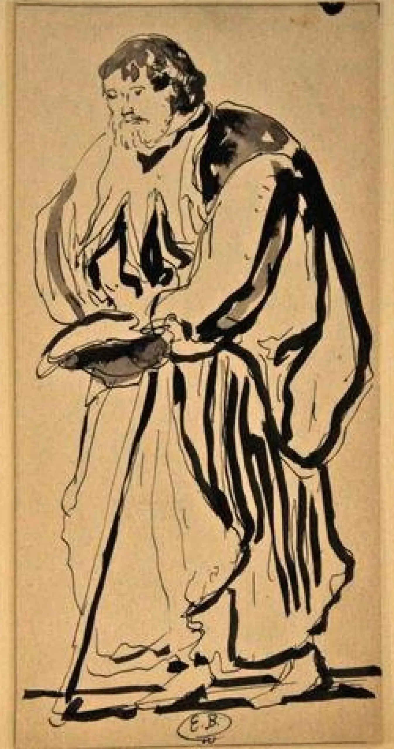 Eugene Berman, Theoretiker, China Tuschezeichnung, 1940er