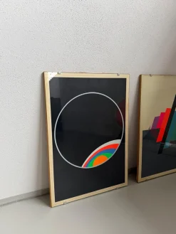 Eugenio Carmi, Untitled, 1970er, Glas, Holz & Papier, Lithographie, 4er Set