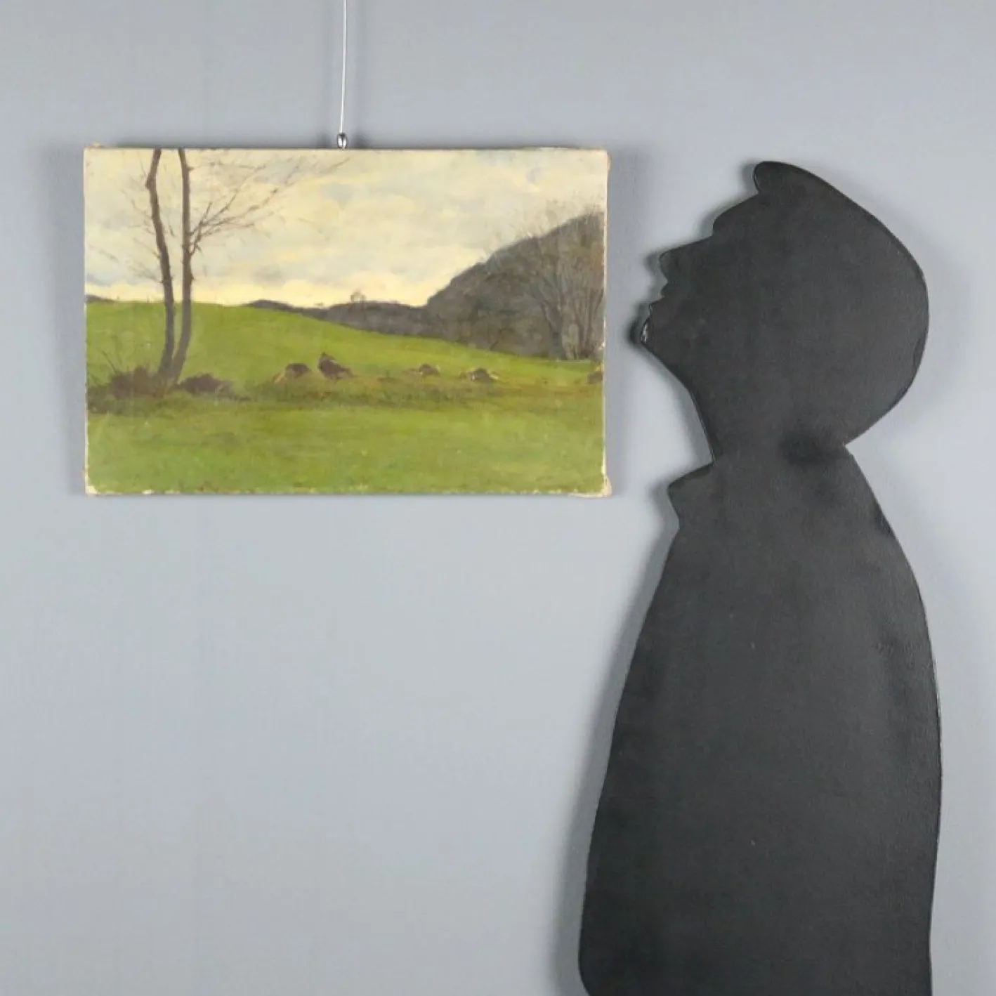Eugenio Spreafico, Glimpse of Lombard Countryside, Ölgemälde auf Leinwand