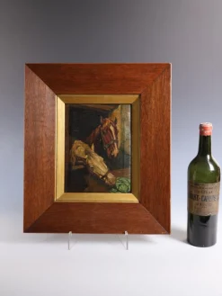 Europäischer Künstler, Zwei Pferde in einem Stall, 1880-1900, Öl auf Leinwand