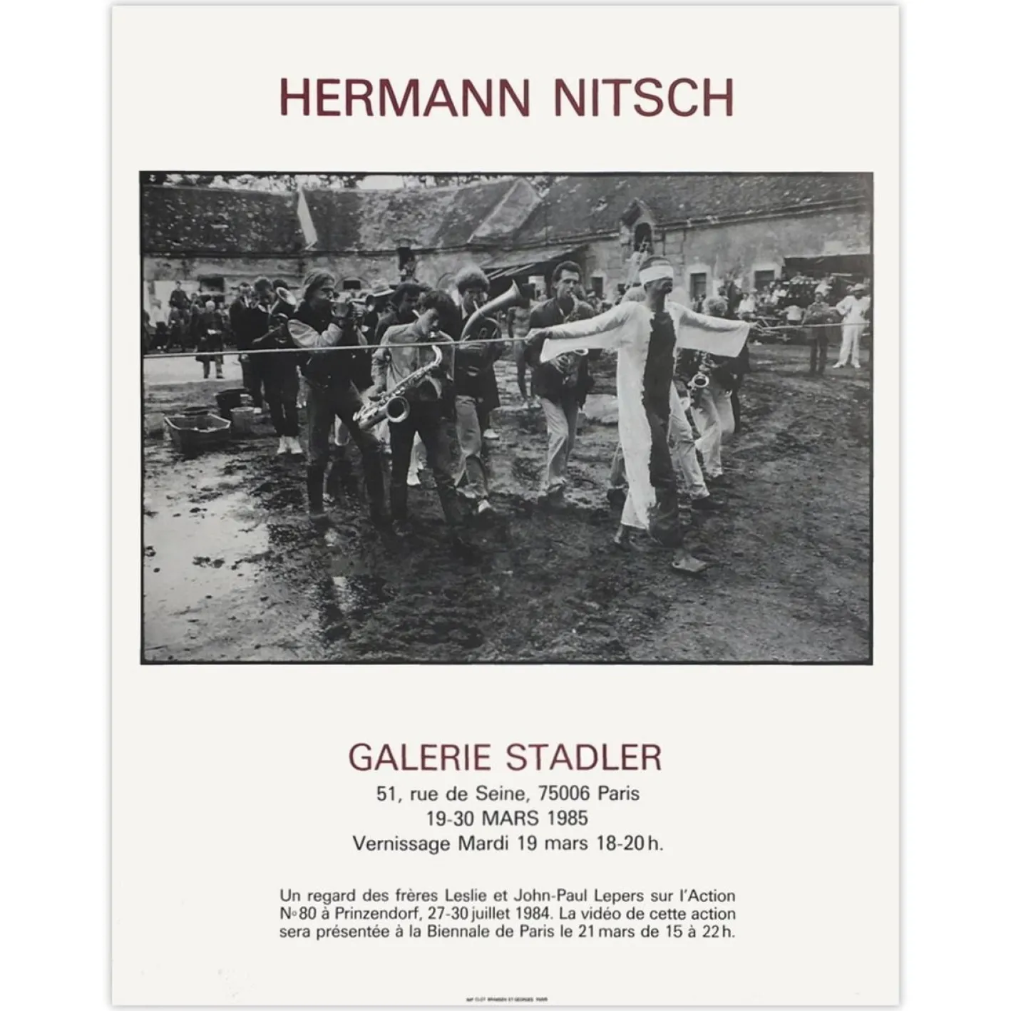 Expo 85 - Galerie Stadler Poster von Hermann Nitsch, 1985