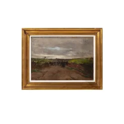 Ezequiel Pereira, Landschaft mit Hirte und Herde, 1896, Ölgemälde auf Leinwand