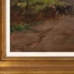 Ezequiel Pereira, Landschaft mit Hirte und Herde, 1896, Ölgemälde auf Leinwand