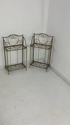 Faltbare Übertöpfe aus vergoldetem Eisen, 1960er, 5 . Set