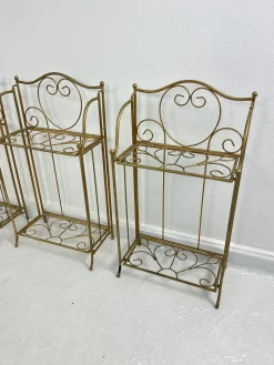 Faltbare Übertöpfe aus vergoldetem Eisen, 1960er, 5 . Set