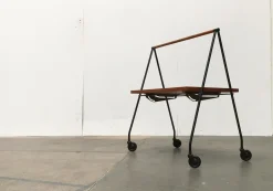 Faltbarer Mid-Century Teak Servierwagen