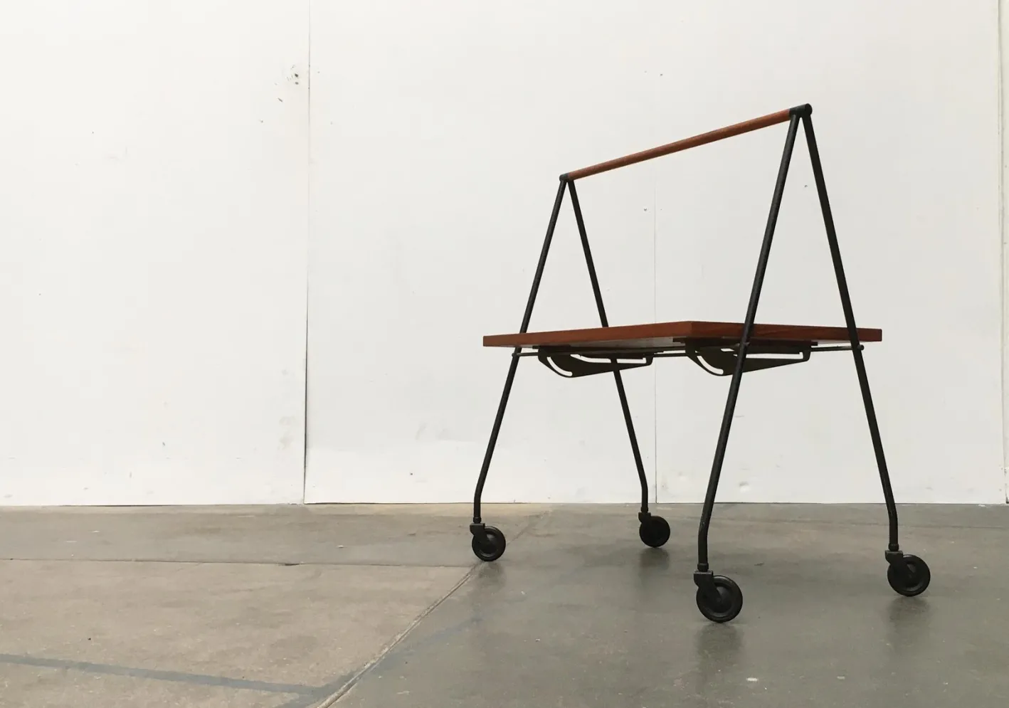 Faltbarer Mid-Century Teak Servierwagen