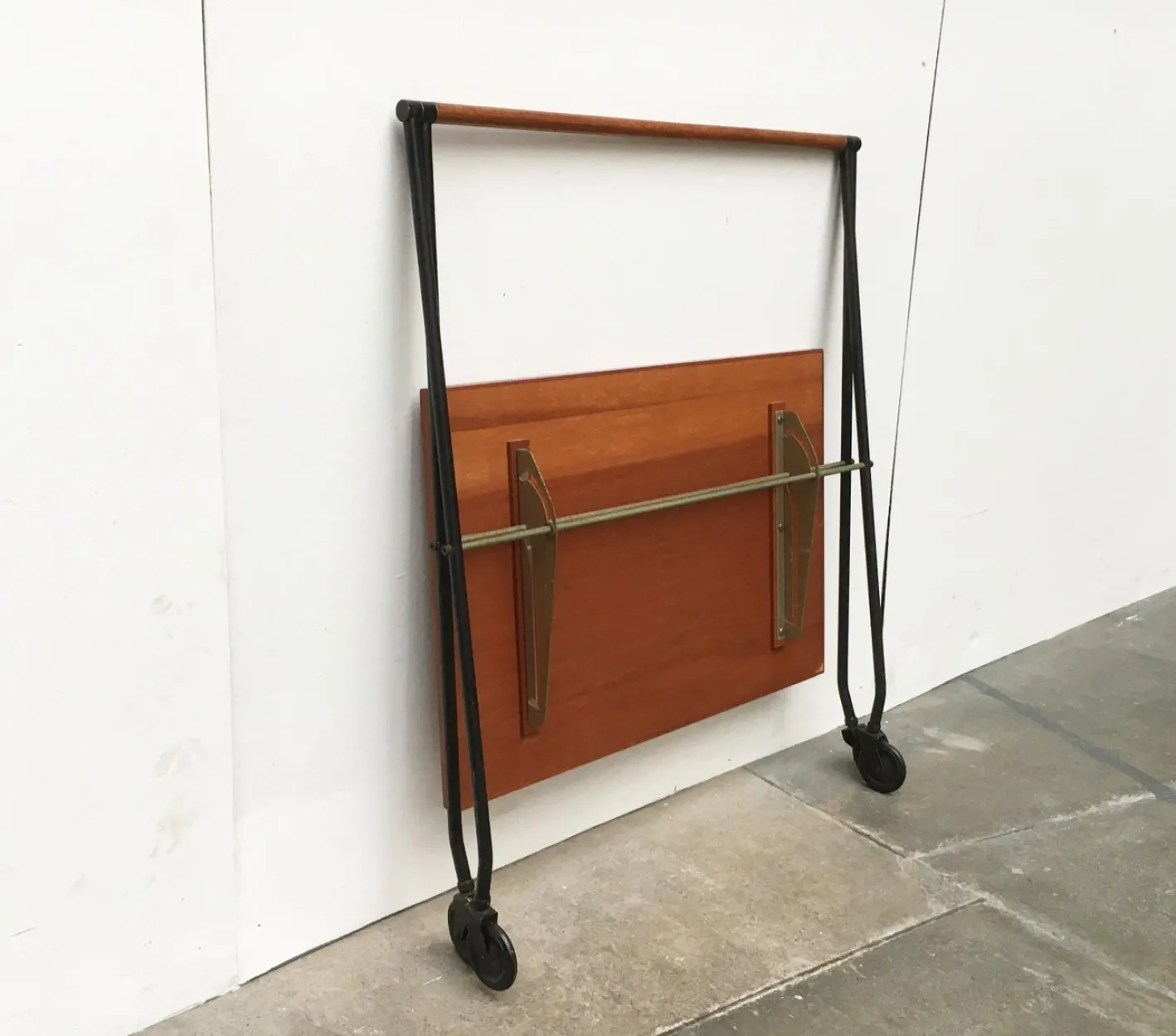 Faltbarer Mid-Century Teak Servierwagen