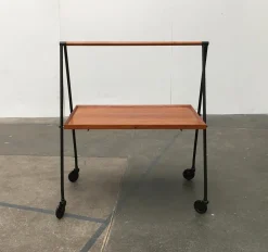 Faltbarer Mid-Century Teak Servierwagen