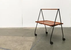 Faltbarer Mid-Century Teak Servierwagen