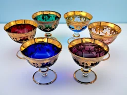 Farbige Gläser aus Muranoglas von Manifattura Di Murano, 1970er, 6er Set