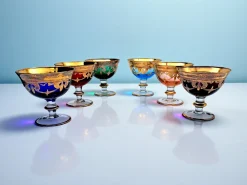 Farbige Gläser aus Muranoglas von Manifattura Di Murano, 1970er, 6er Set