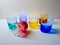 Farbige Moser Whiskey Gläser aus Kristallglas, 1970er, 6er Set