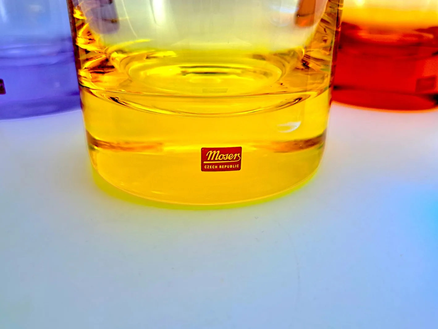 Farbige Moser Whiskey Gläser aus Kristallglas, 1970er, 6er Set