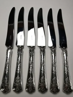 Fer De Lance Tafelmesser in Silber von Puiforcat, 6er Set