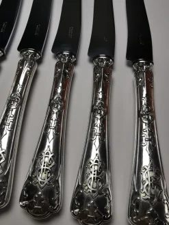 Fer De Lance Tafelmesser in Silber von Puiforcat, 6er Set