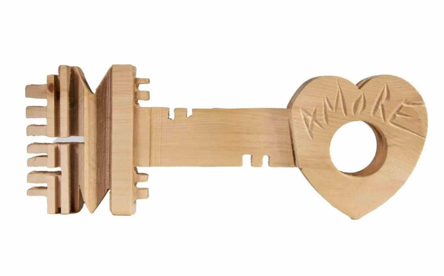 Ferdinando Codognotto, Der Schlüssel zum Herzen, 2023, Holzskulptur