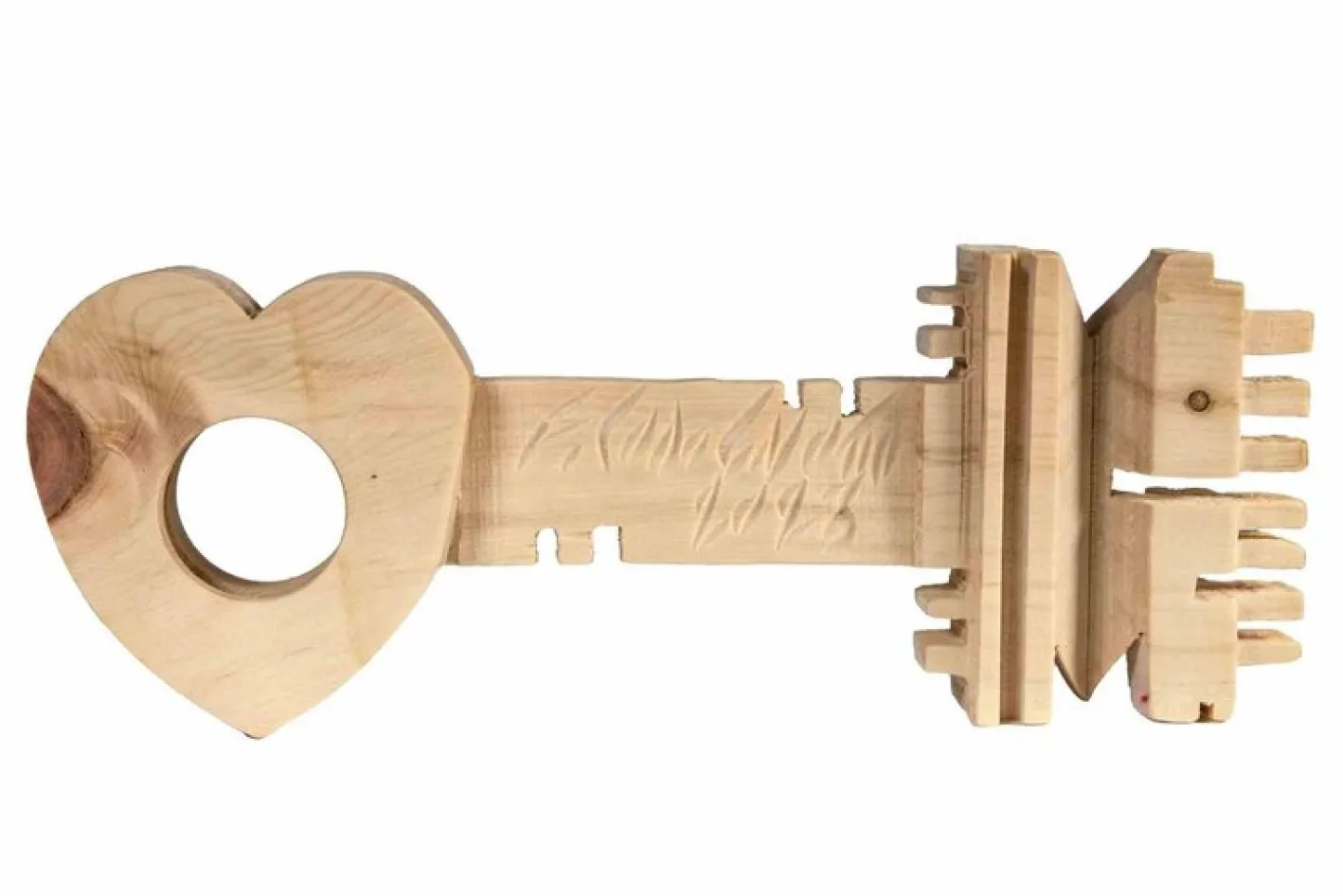Ferdinando Codognotto, Der Schlüssel zum Herzen, 2023, Holzskulptur