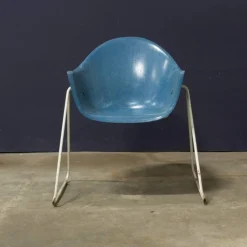 Fiberglas Kinderstuhl mit Metallgestell, 1970er