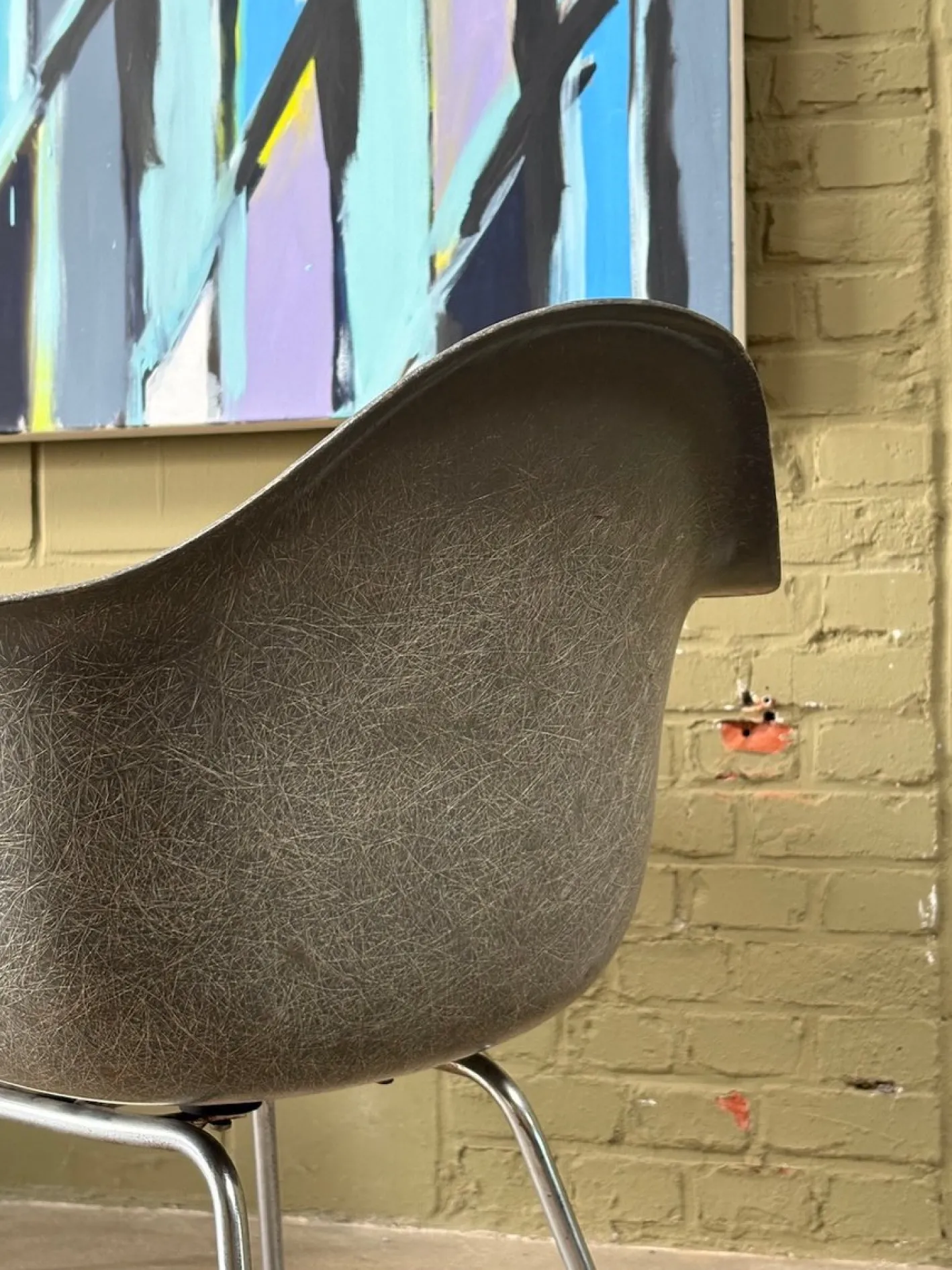 Fiberglas Sessel in Grau von Charles & Ray Eames für Herman Miller, 1950er, 2er Set