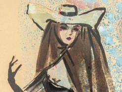 Figurine, Staatsoper München, Gouache auf Papier, gerahmt