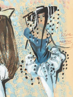 Figurine, Staatsoper München, Gouache auf Papier, gerahmt