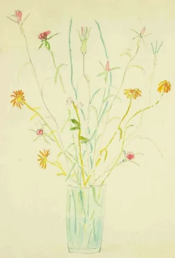 Fiorenzo Tomea, Blumentopf, Original Aquarell, 1950er