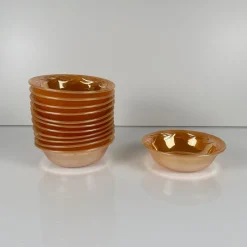 Fire-King Peach Lorbeerblatt Service für 12 Personen von Anchor Hocking, USA, 1950er, 67er Set