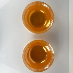 Fire-King Peach Lorbeerblatt Service für 12 Personen von Anchor Hocking, USA, 1950er, 67er Set