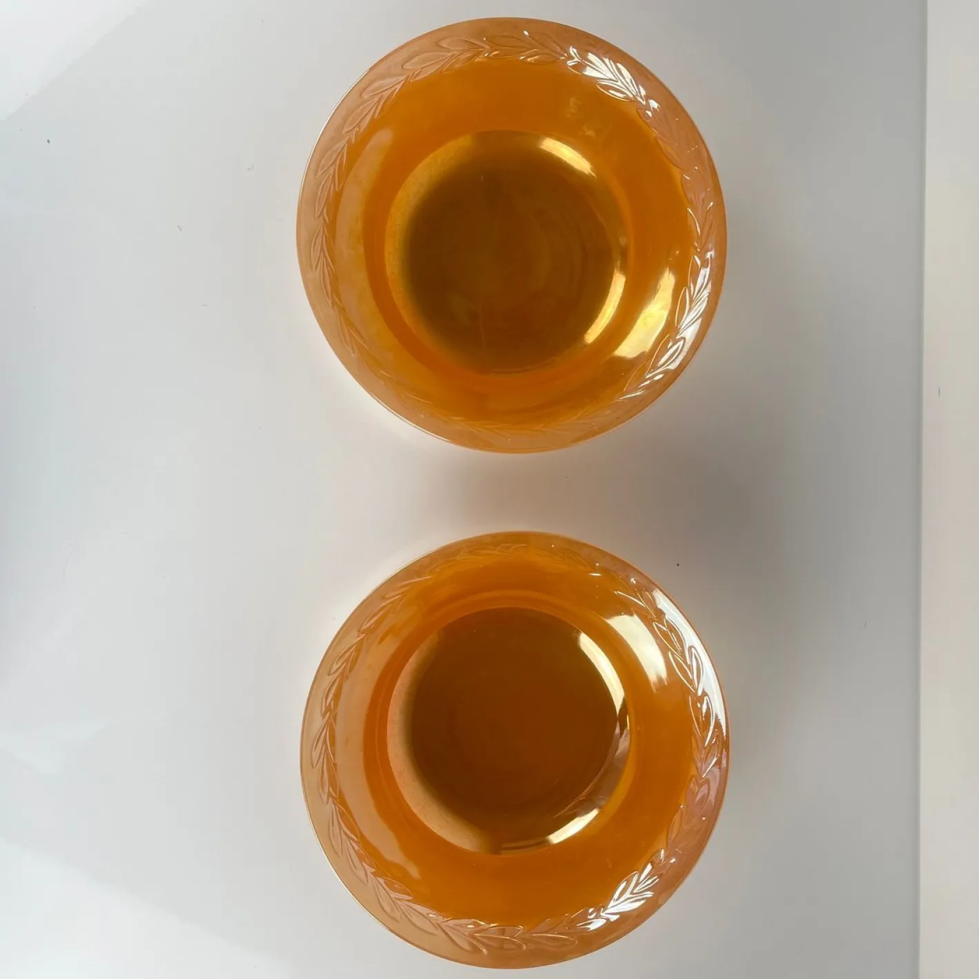 Fire-King Peach Lorbeerblatt Service für 12 Personen von Anchor Hocking, USA, 1950er, 67er Set
