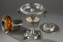 First Empire Silberne Süßigkeitenschale im ägyptischen Stil