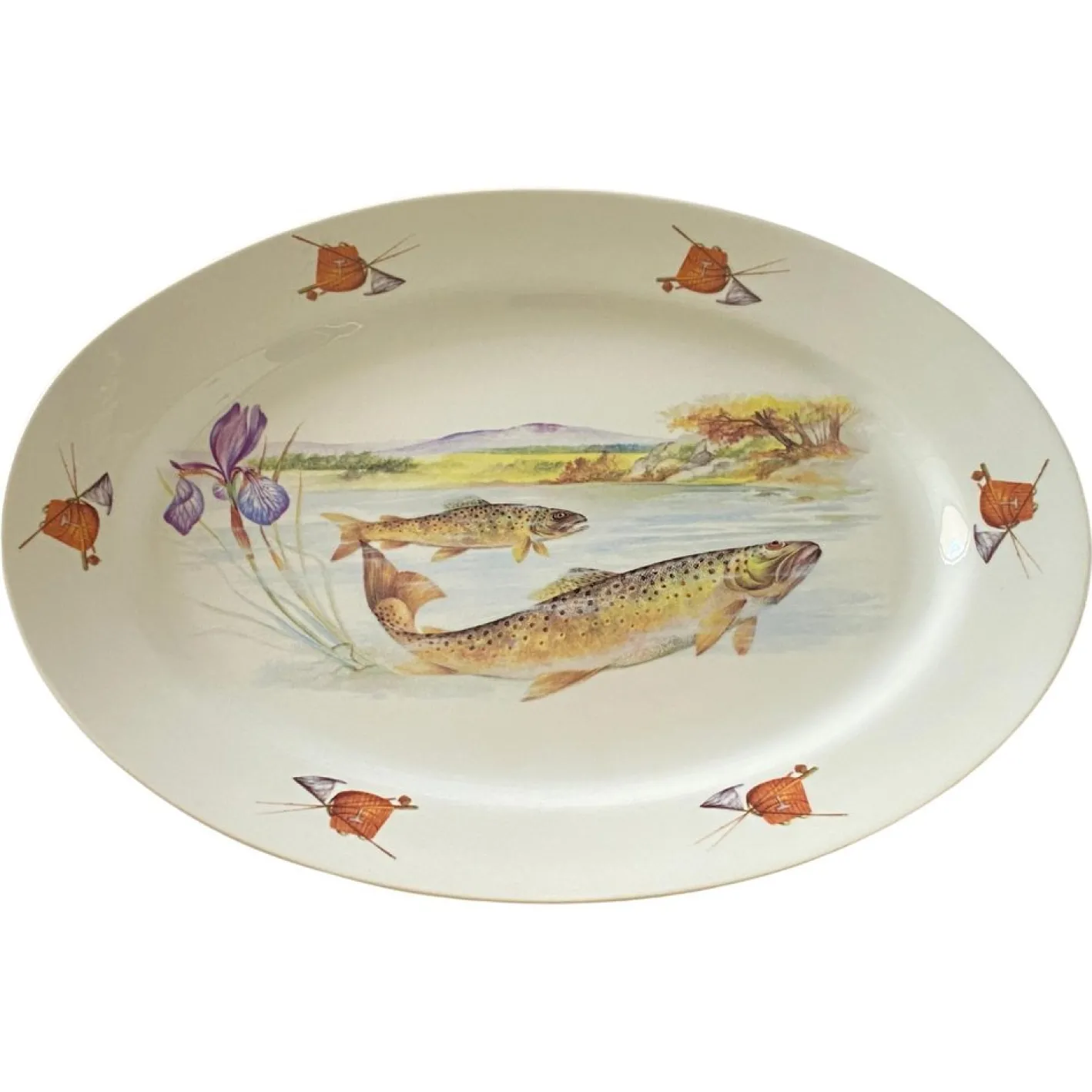 Fischschale aus Porzellan von Limoges, Frankreich, 1960er