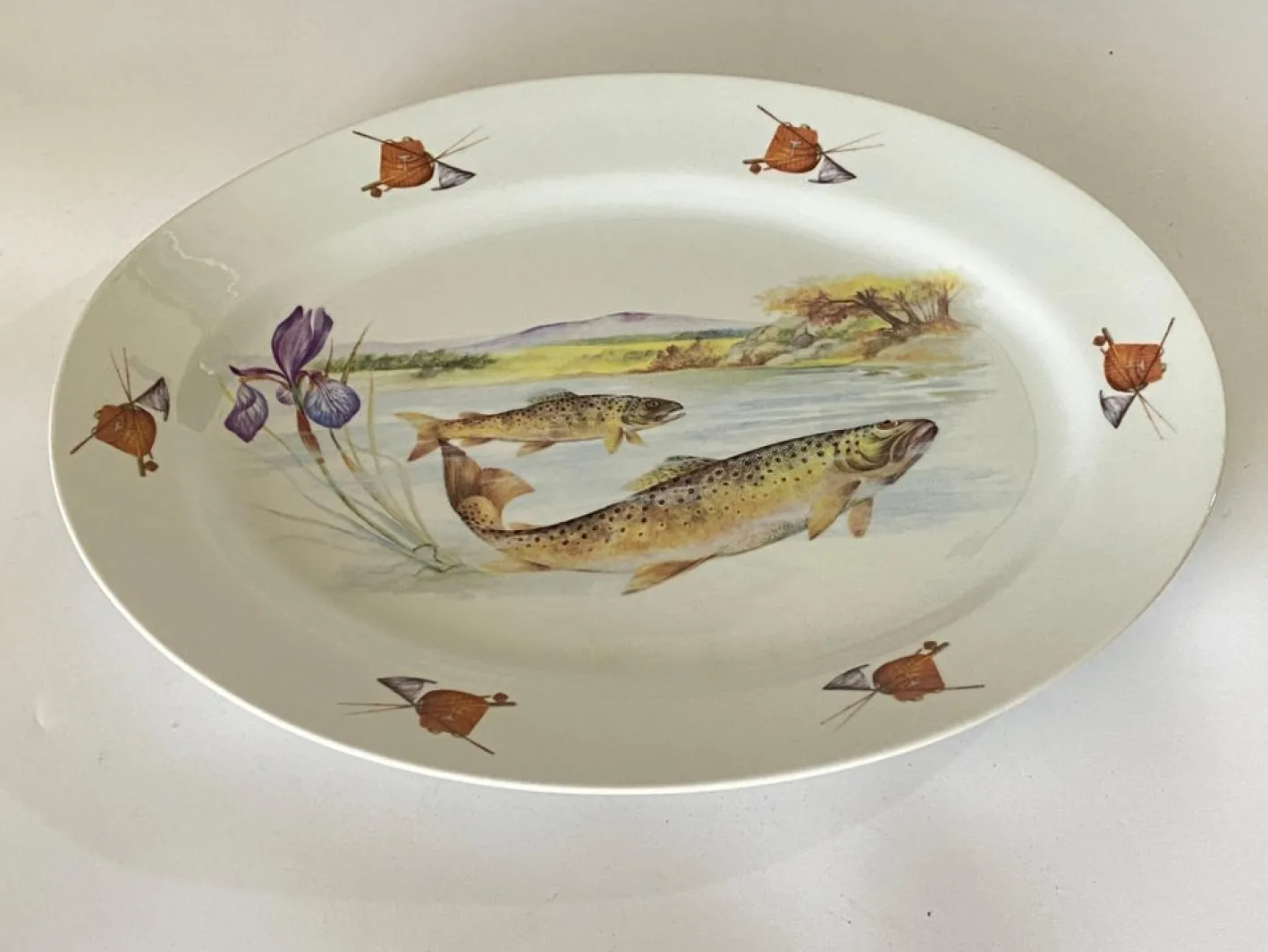 Fischschale aus Porzellan von Limoges, Frankreich, 1960er
