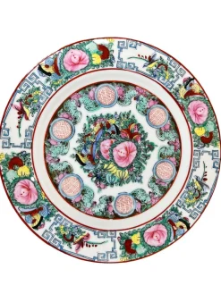 10 flache chinesische Porzellanteller, 1960er, 10 . Set