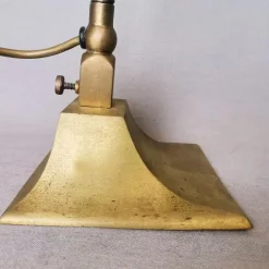 Flexible Jugendstil Tischlampe aus Messing mit Schwanenhals & Glas, 1950er