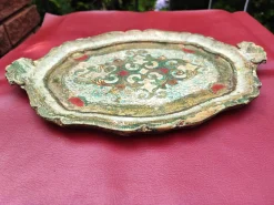 Florentinisches Tablett aus Holz, 1970er