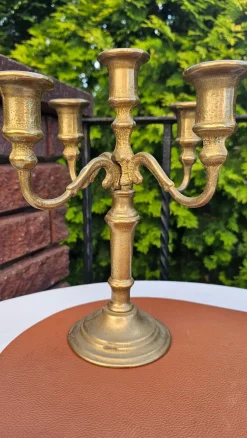 Fünfarmiger Art Deco Kerzenständer aus Messing, 1950er